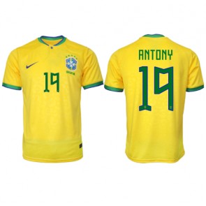 Brazylia Antony #19 Koszulka Podstawowych MŚ 2022 Krótki Rękaw